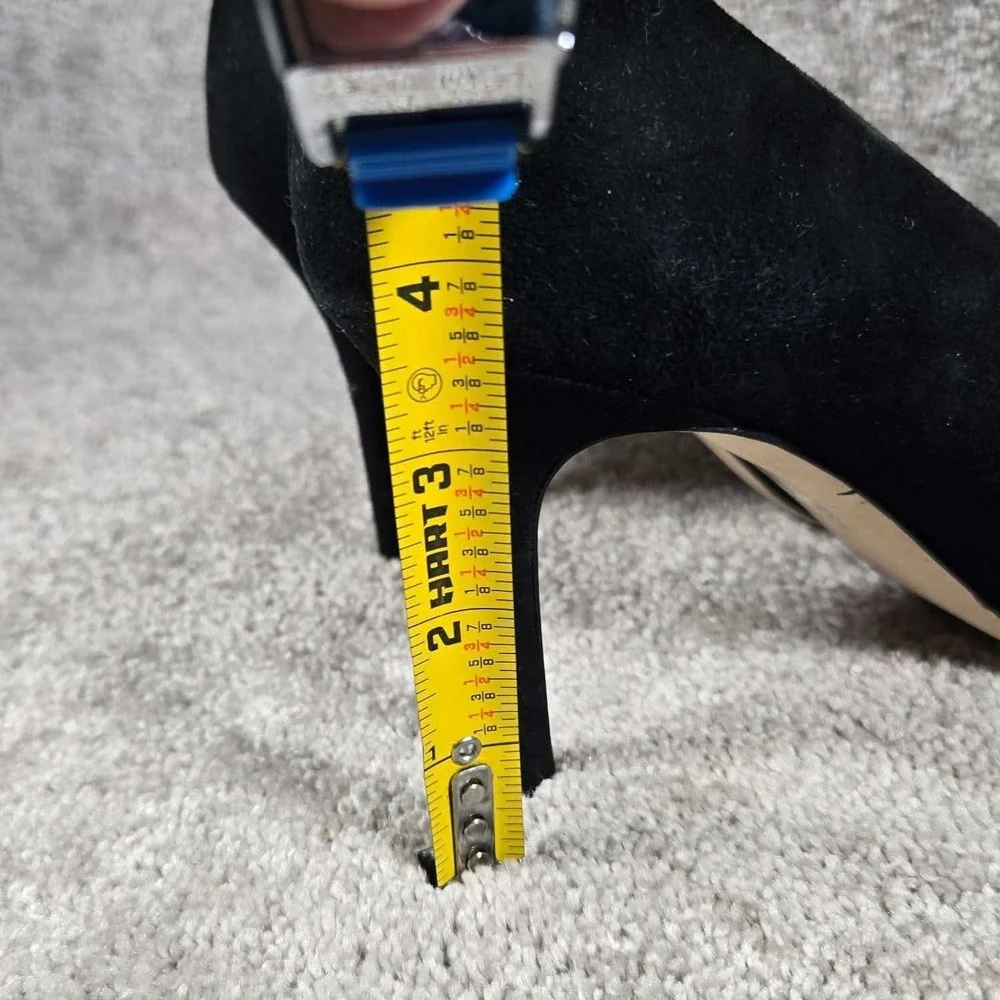 J.Crew Elsie Suede Pumps Black Pointed Toe Stiletto Made in Italy Womens 9